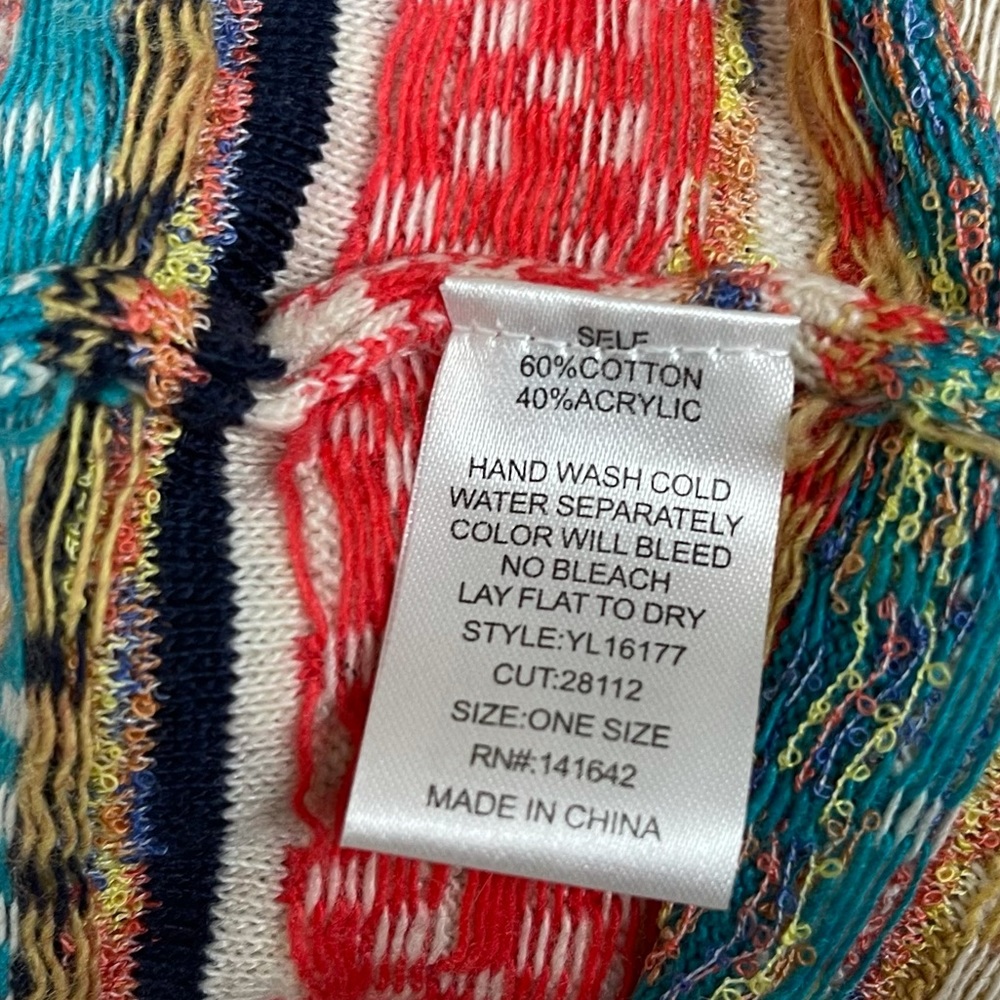 Boho Multi Colored Fringe Open Front Cardigan - image 3